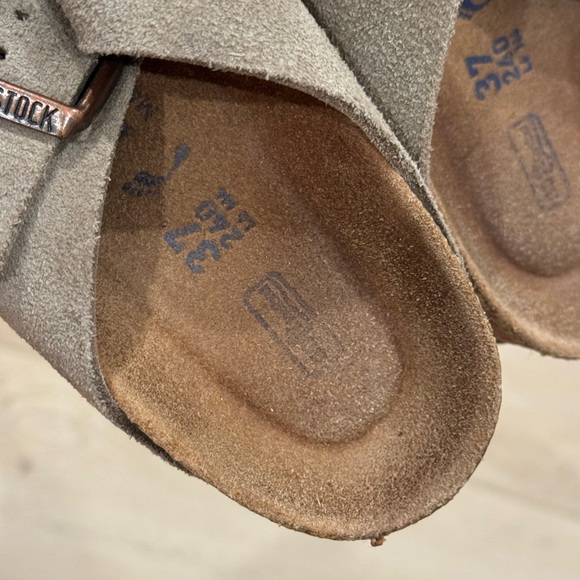 Birkenstock Taupe Suede Sandals - Picture 2 of 3